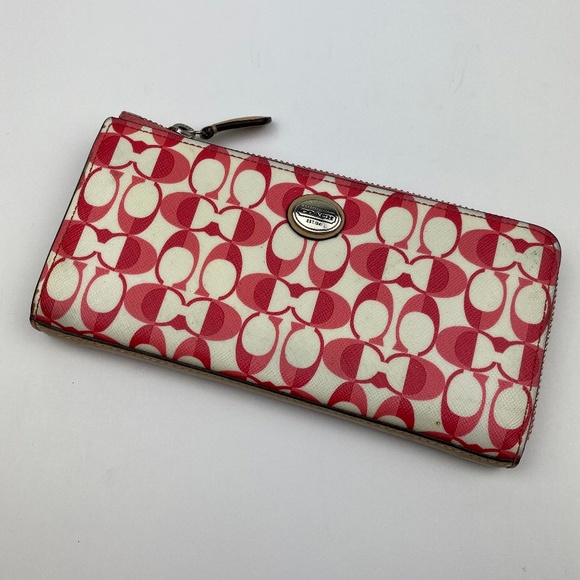 Coach Pink Red "C Dream" Zippy Wallet